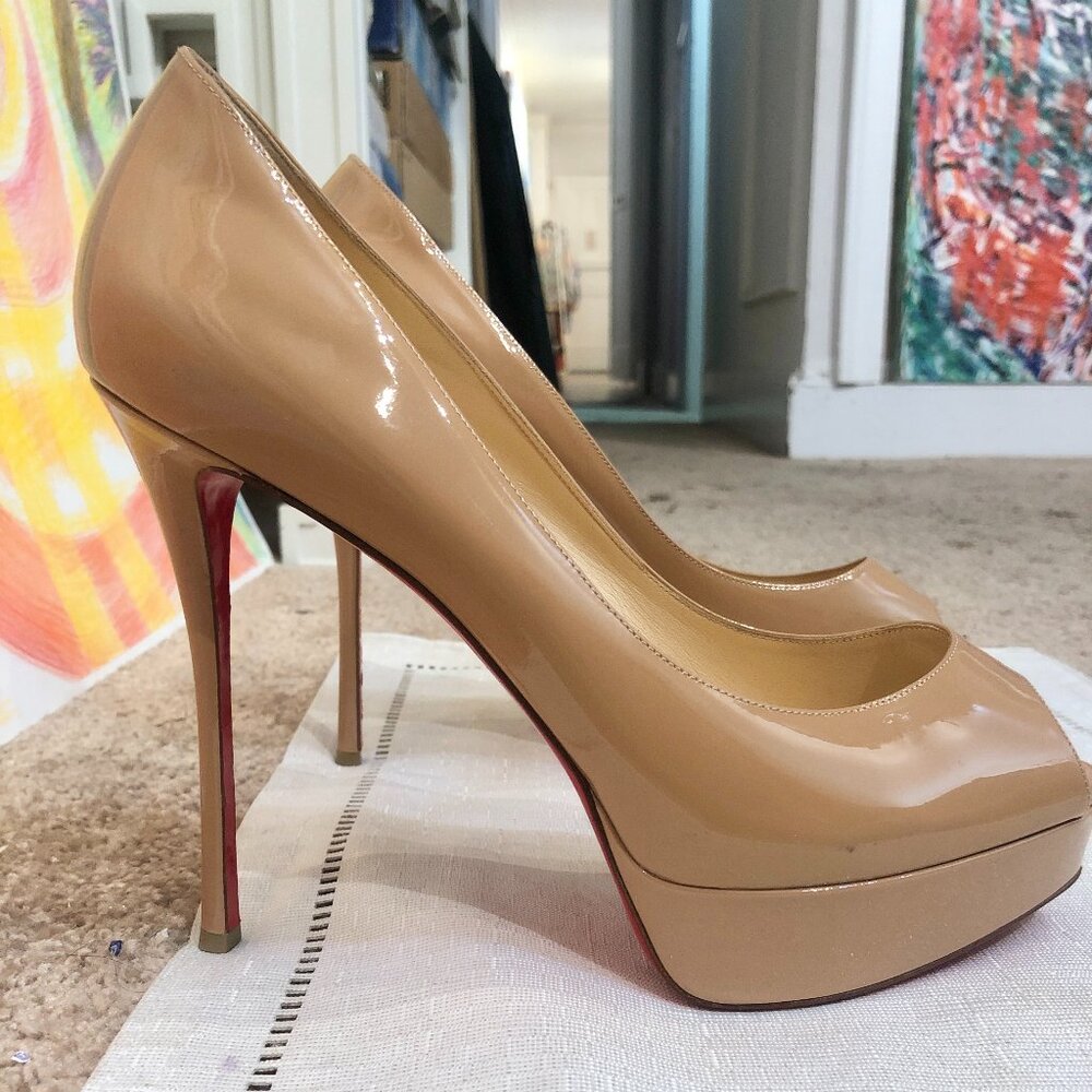 Christian Louboutin Lady Peep 150 Nude - Size 41